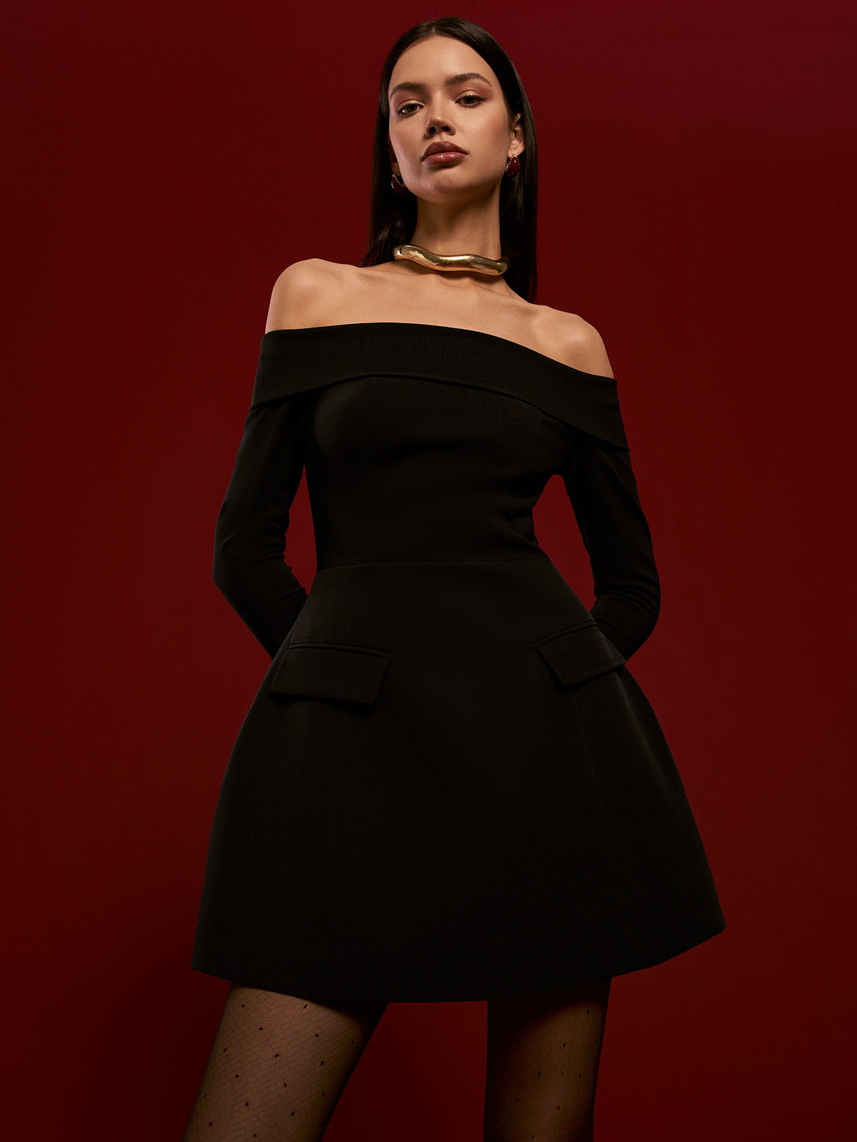 Rosalie Drapeli Mini Elbise