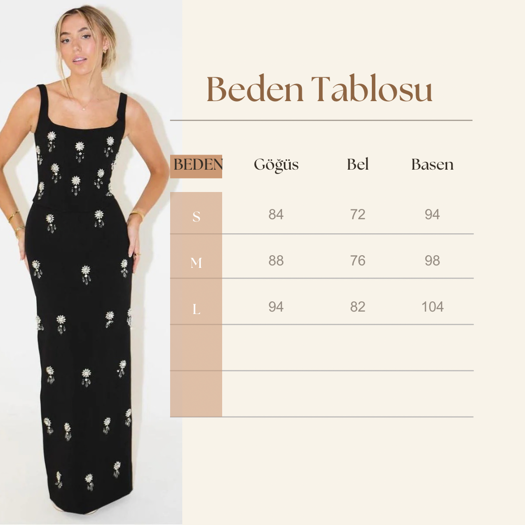 Gümüş Işıltı Maxi Elbise