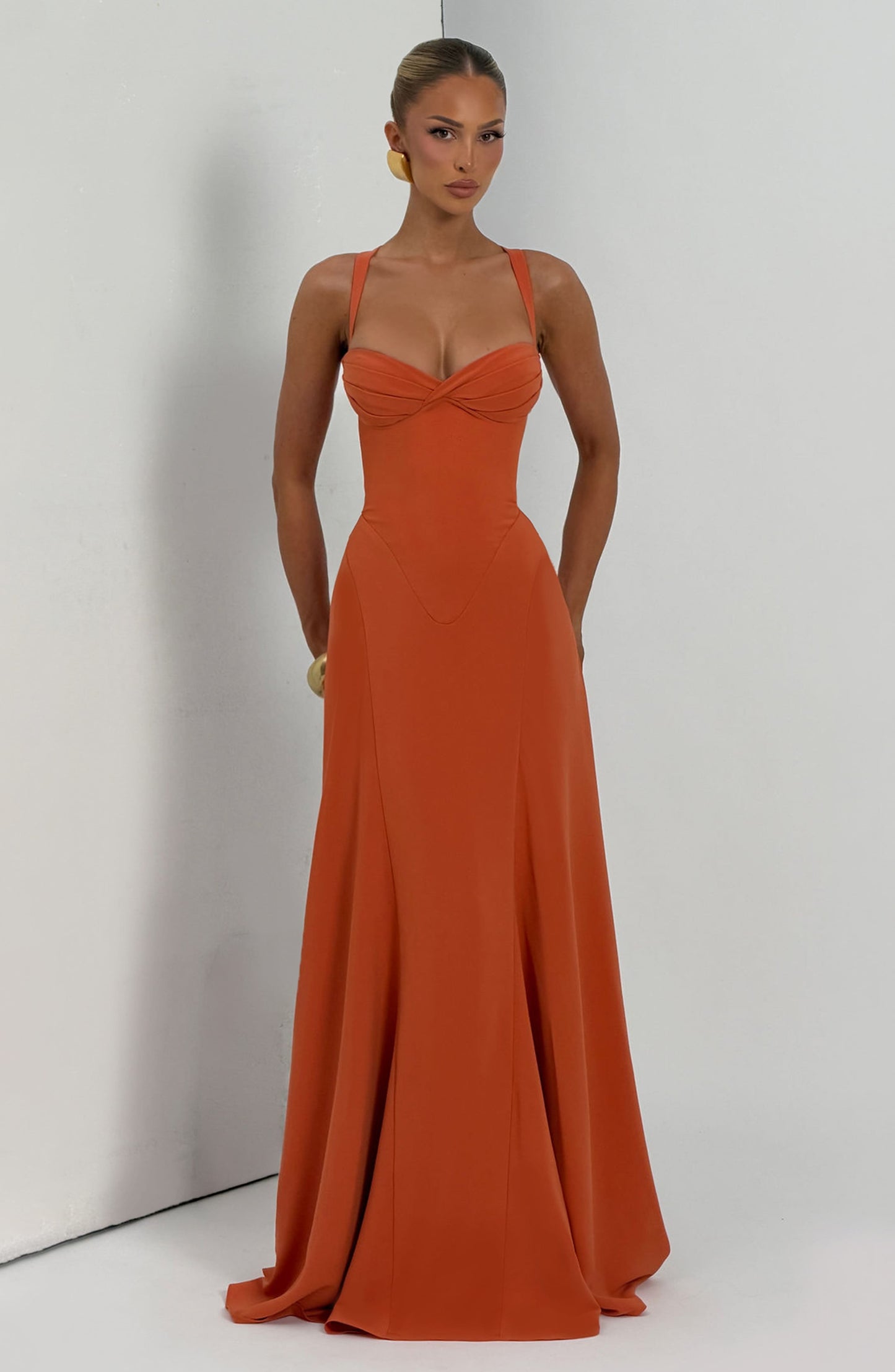 Irie Premium Maxi Elbise - Kiremit Turuncusu