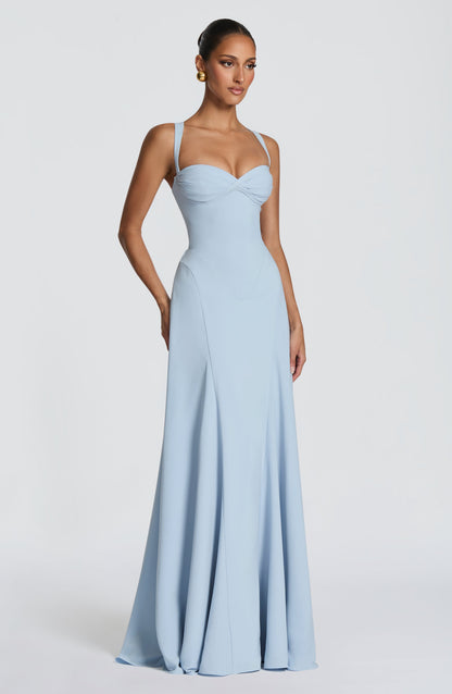 Irie Premium Maxi Elbise - Buzul Mavisi