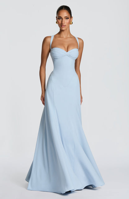 Irie Premium Maxi Elbise - Buzul Mavisi