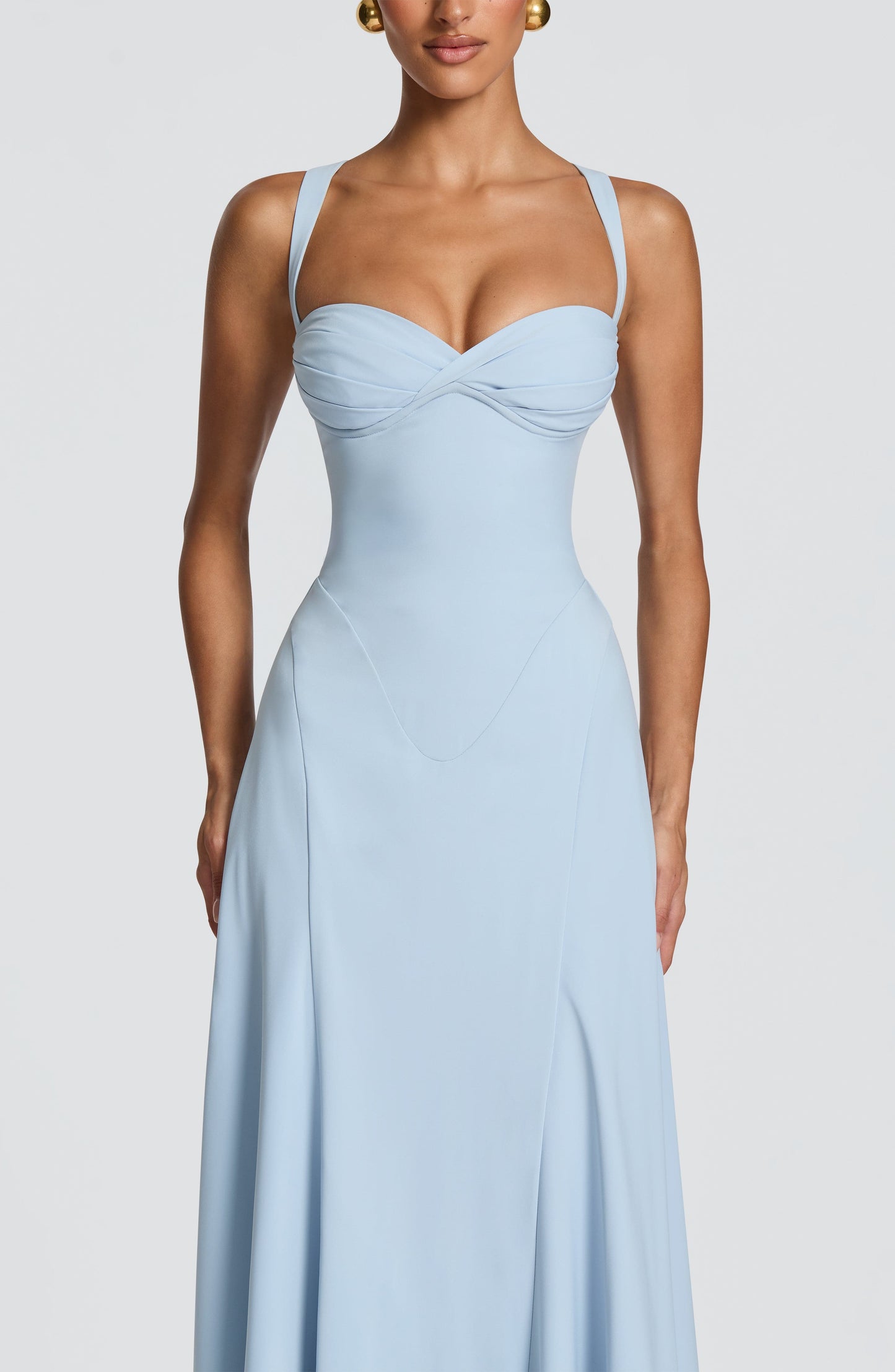 Irie Premium Maxi Elbise - Buzul Mavisi