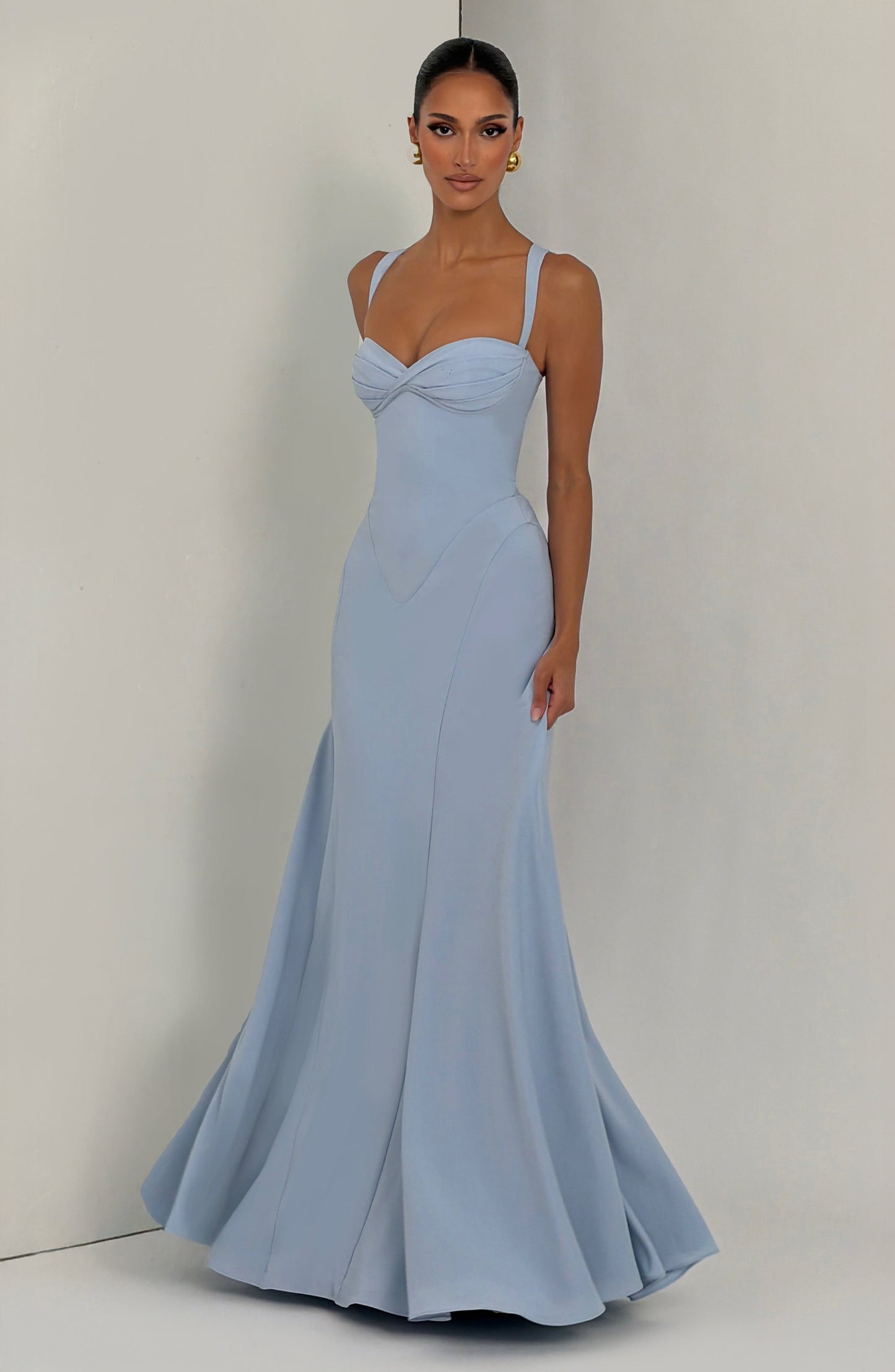 Irie Premium Maxi Elbise - Buzul Mavisi