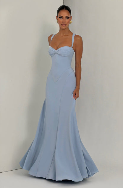 Irie Premium Maxi Elbise - Buzul Mavisi