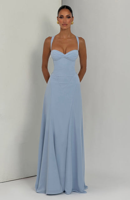 Irie Premium Maxi Elbise - Buzul Mavisi