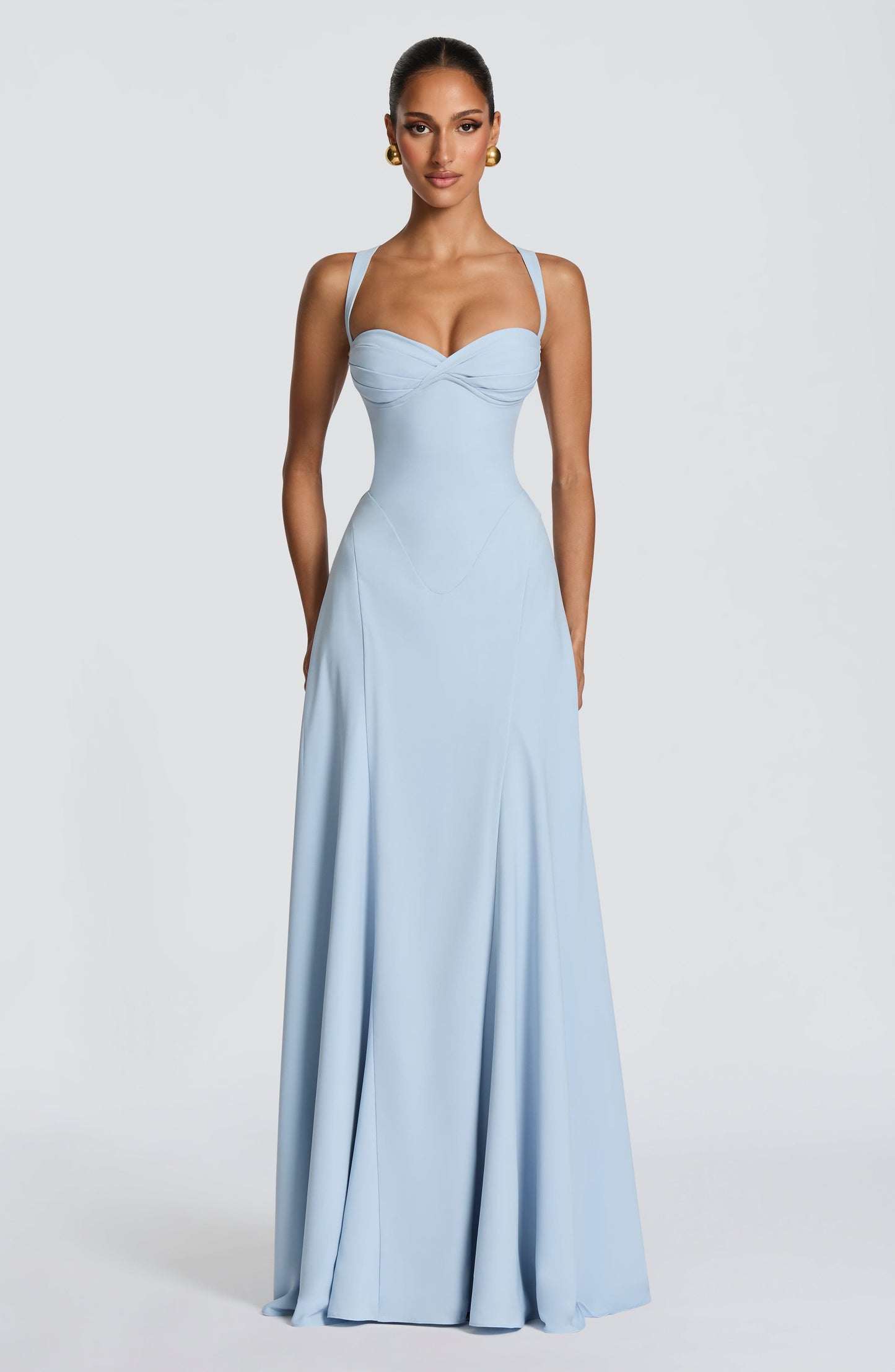 Irie Premium Maxi Elbise - Buzul Mavisi
